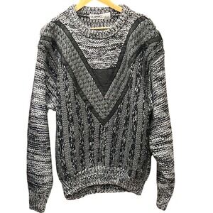 90s CI Sport Knit Sweater Grandpacore Grunge Indie Sleaze Textured Gothic Winter